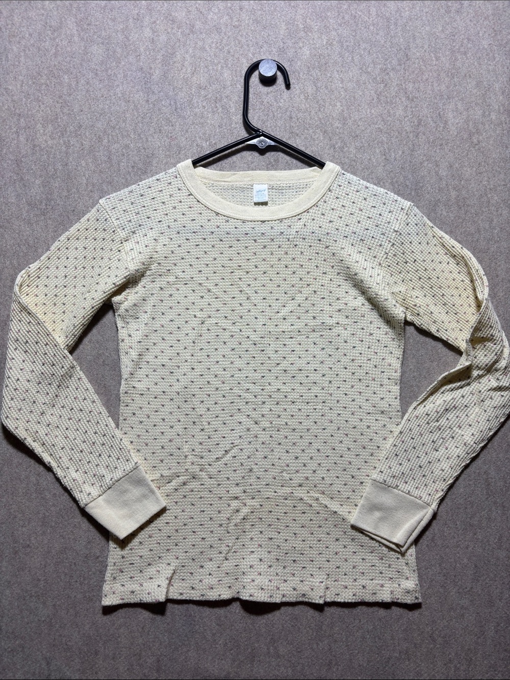 Vintage Lollipop Longsleeve Thermal Waffle Floral Women’s Shirt Size M USA (18)